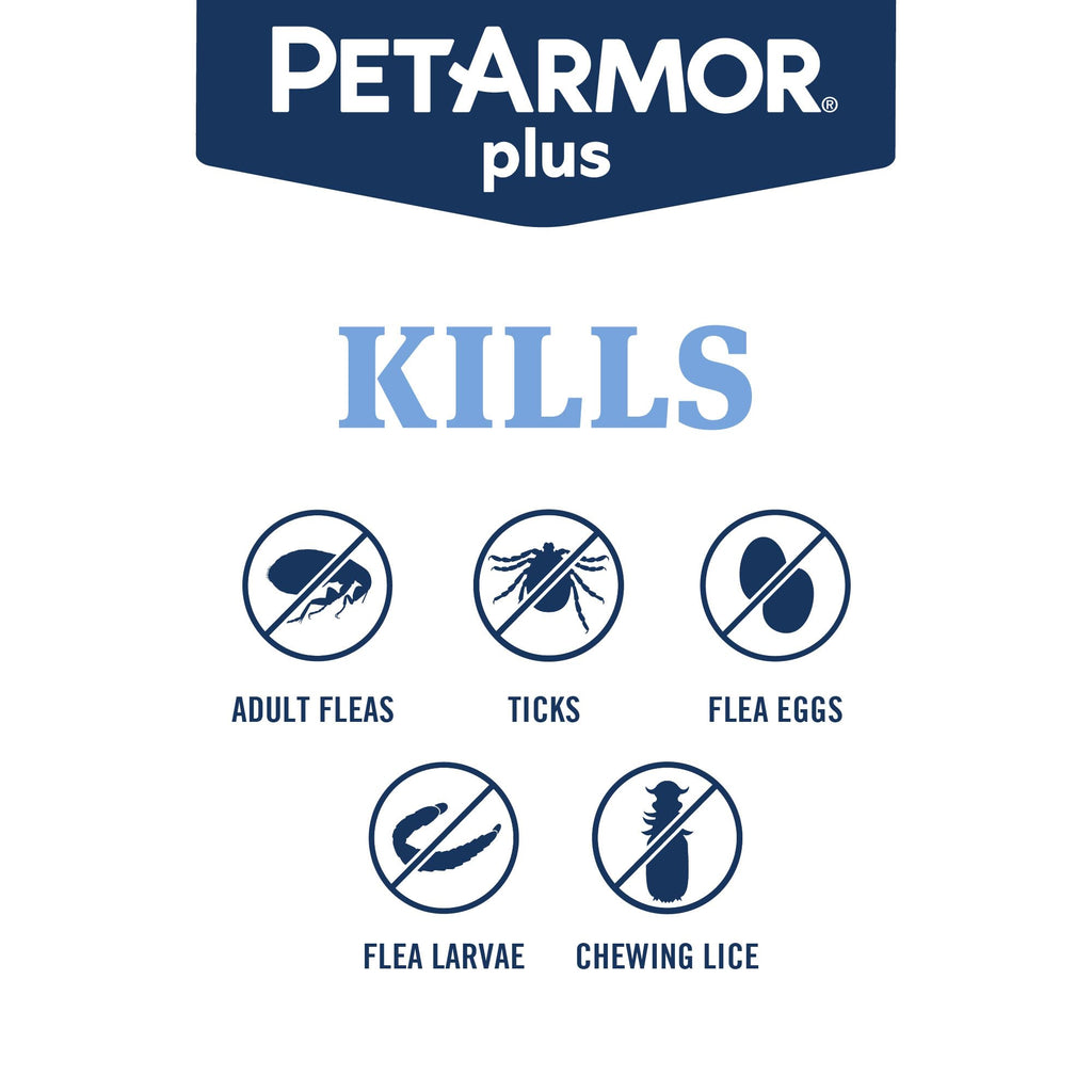 PetArmor Plus Flea and Tick Prevention for Dogs, Small Dog Flea and Tick Treatment, 3 Doses, Waterproof Topical, Fast Acting (5-22 lbs)