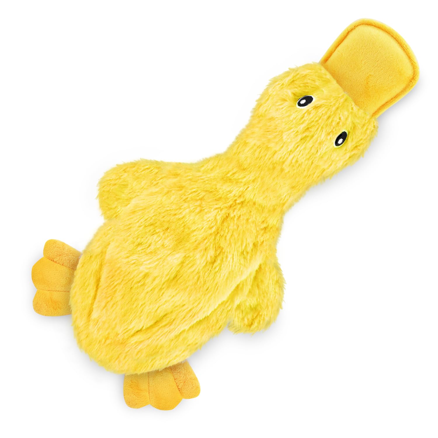 Best Pet Supplies Interactive Squeaky Dog Chew Toy, Ideal Dog Toys for Chewers, Small, Medium & Large Dogs, and Fetch Lovers - Crinkle Duck (Yellow), Large