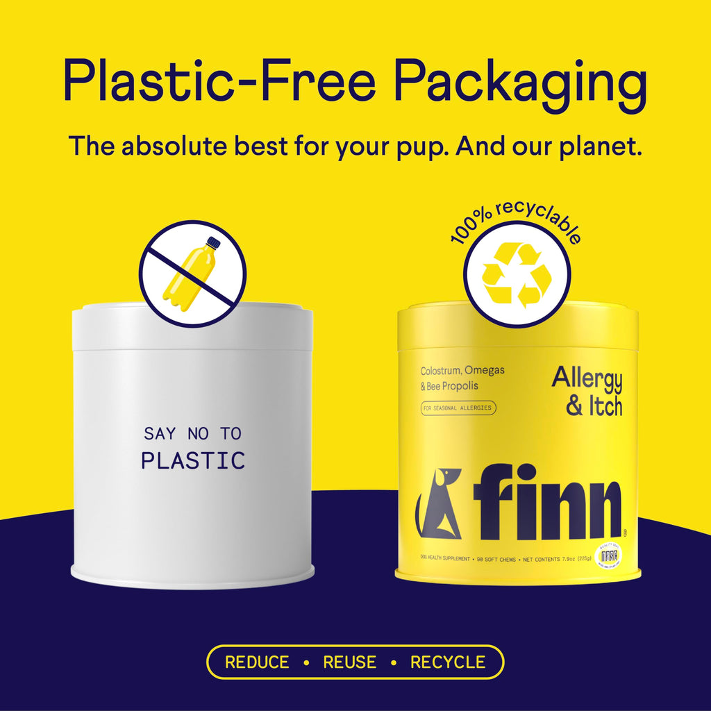 Finn Allergy & Itch for Dogs | Daily Support for Itchy Skin, Immune Health & Seasonal Allergies from Colostrum, Bee Propolis + Probiotics | 90 Soft Chews