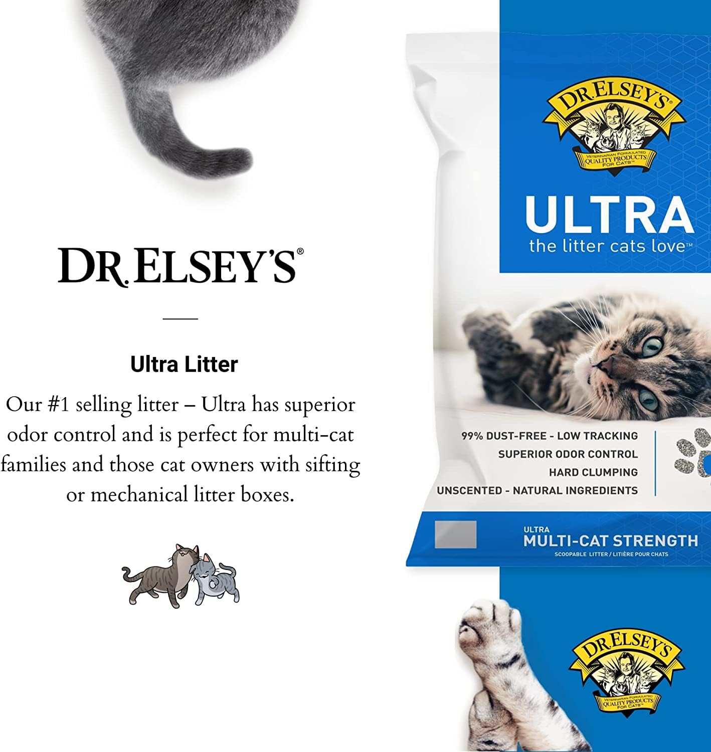 Dr. Elsey's Ultra UnScented Clumping Clay Cat Litter 40 lb. Bag