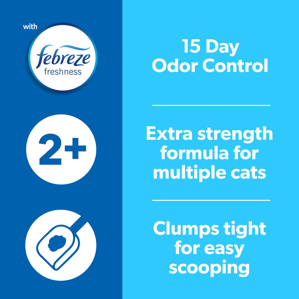 Fresh Step Clumping Cat Litter, Multi-Cat, Long Lasting Odor Control Kitty Litter with Activated Charcoal, Low Dust Formula, 14 lb