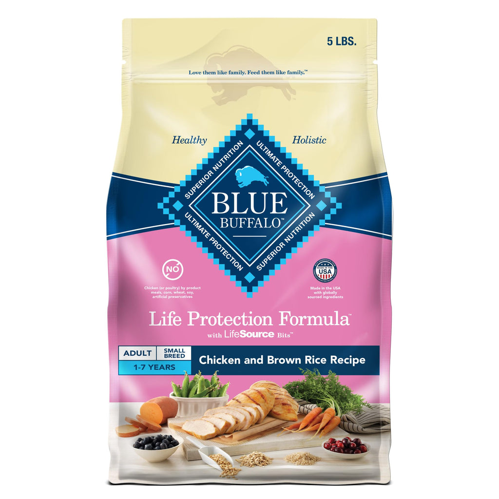 Blue Buffalo Life Protection Formula Natural Adult Small Breed Dry Dog Food, Chicken and Brown Rice 5-lb Trial Size Bag