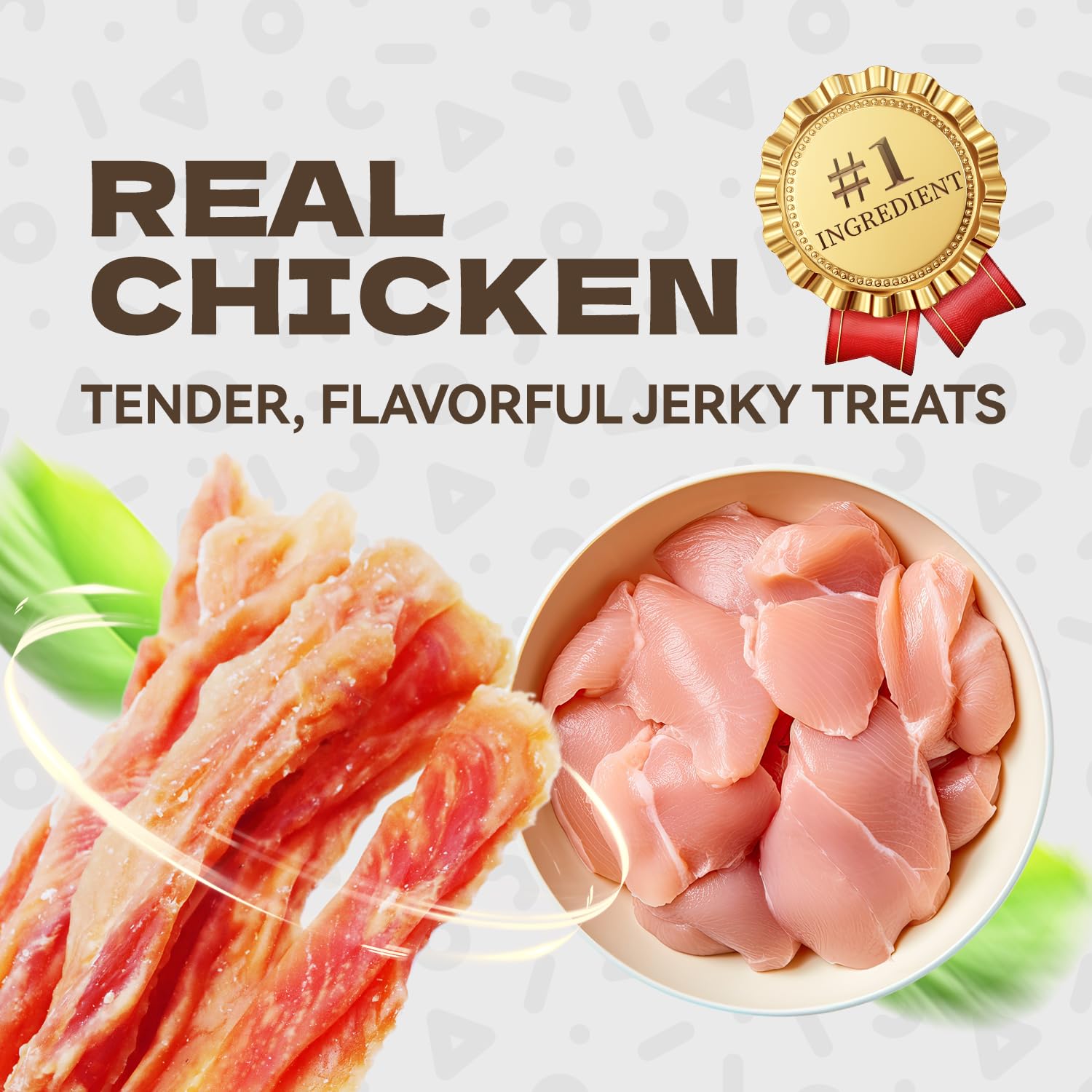 KUADELRO Chicken Jerky Dog Treats, Real Chicken Strips Dog Training Treats Soft Rawhide-Free Chews Healthy Snacks for Small Medium Large Breed 10.54oz