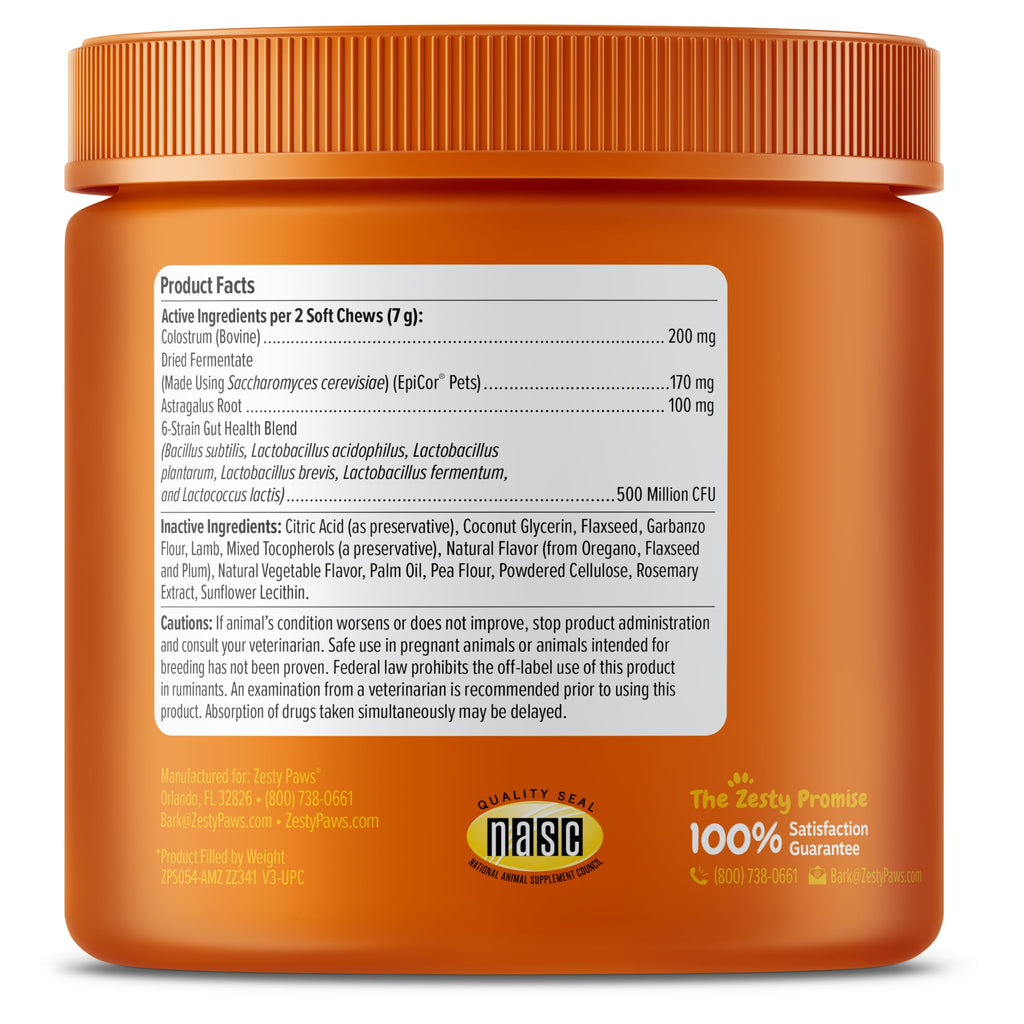 Zesty Paws Dog Allergy Relief- Dog Itching Skin Relief- Dog Probiotics for Itchy Skin and Itchy Ears- Dog Allergy Paw Relief- Dog Allergy Chews- Dog Itch Relief - Dog Skin Allergy Relief - Lamb - 90ct