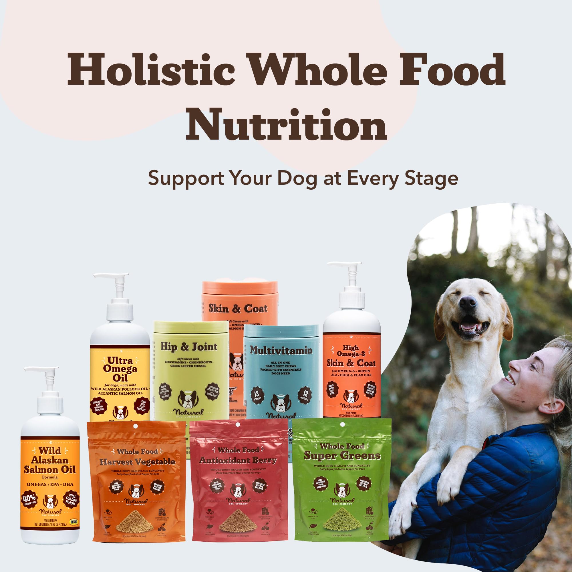 Natural Dog Company Wild Alaskan Salmon Oil Formula with Omega 3, Fish Oil for Dogs Supplement, Skin & Coat Dog Oil, Itchy Relief, Immune Support for Joints & Heart, Food Topper, 16 oz.