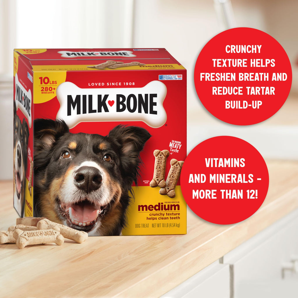 Milk-Bone Original Dog Treats Biscuits for Medium Dogs, 10 Pound
