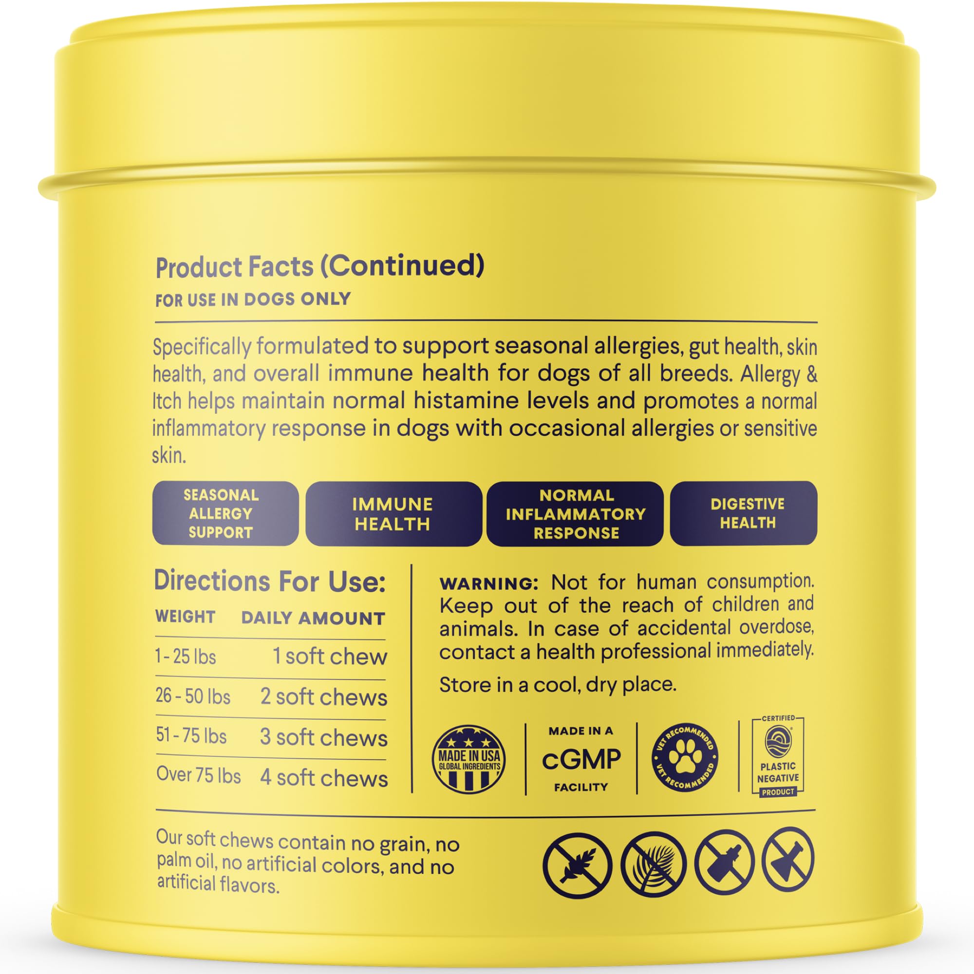 Finn Allergy & Itch for Dogs | Daily Support for Itchy Skin, Immune Health & Seasonal Allergies from Colostrum, Bee Propolis + Probiotics | 90 Soft Chews