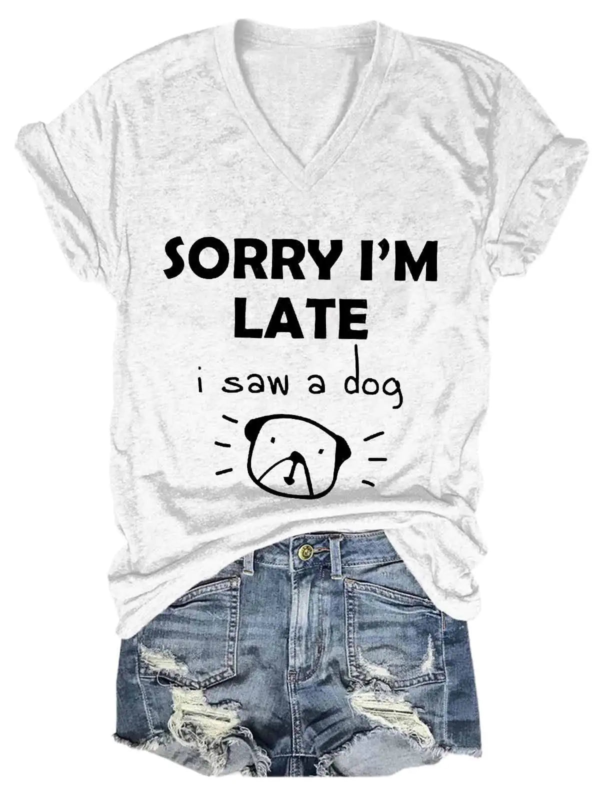 Women's Dog Statement V-Neck Tee